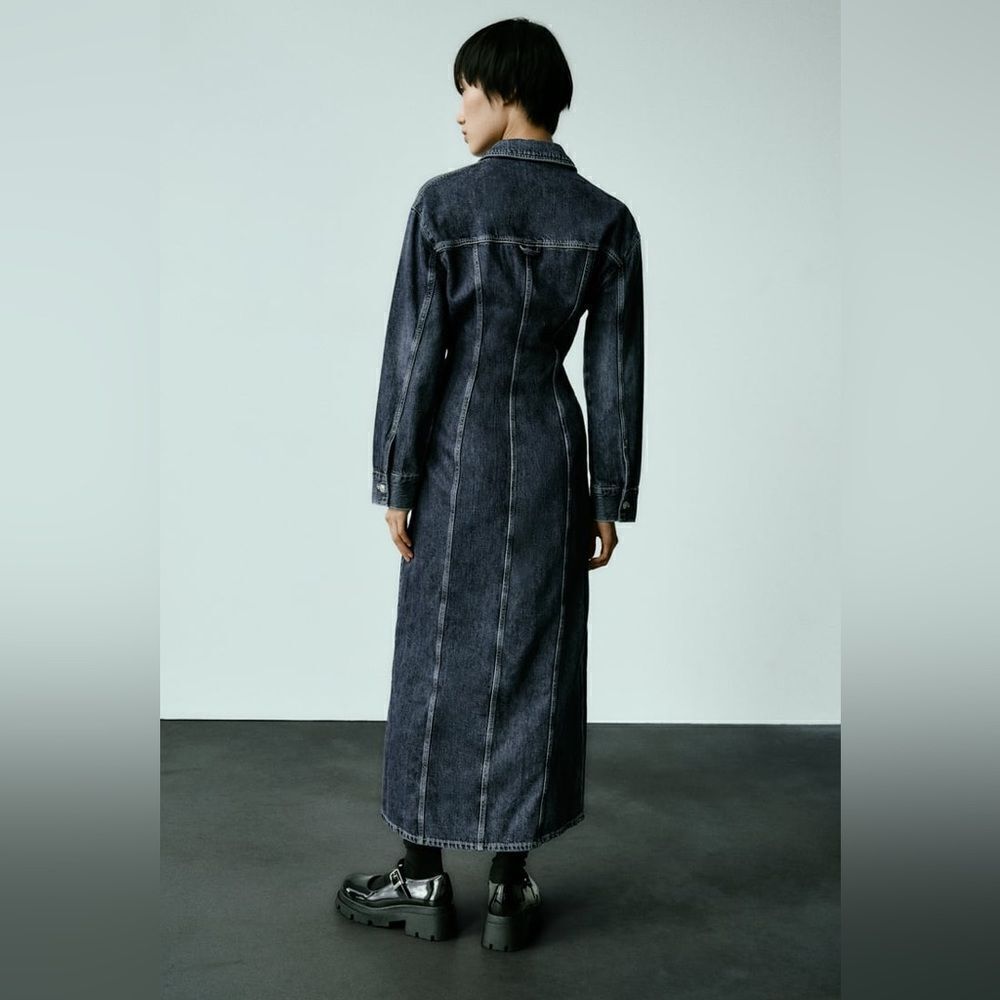 ZARA TRF DENIM DRESS - Picture 10 of 12